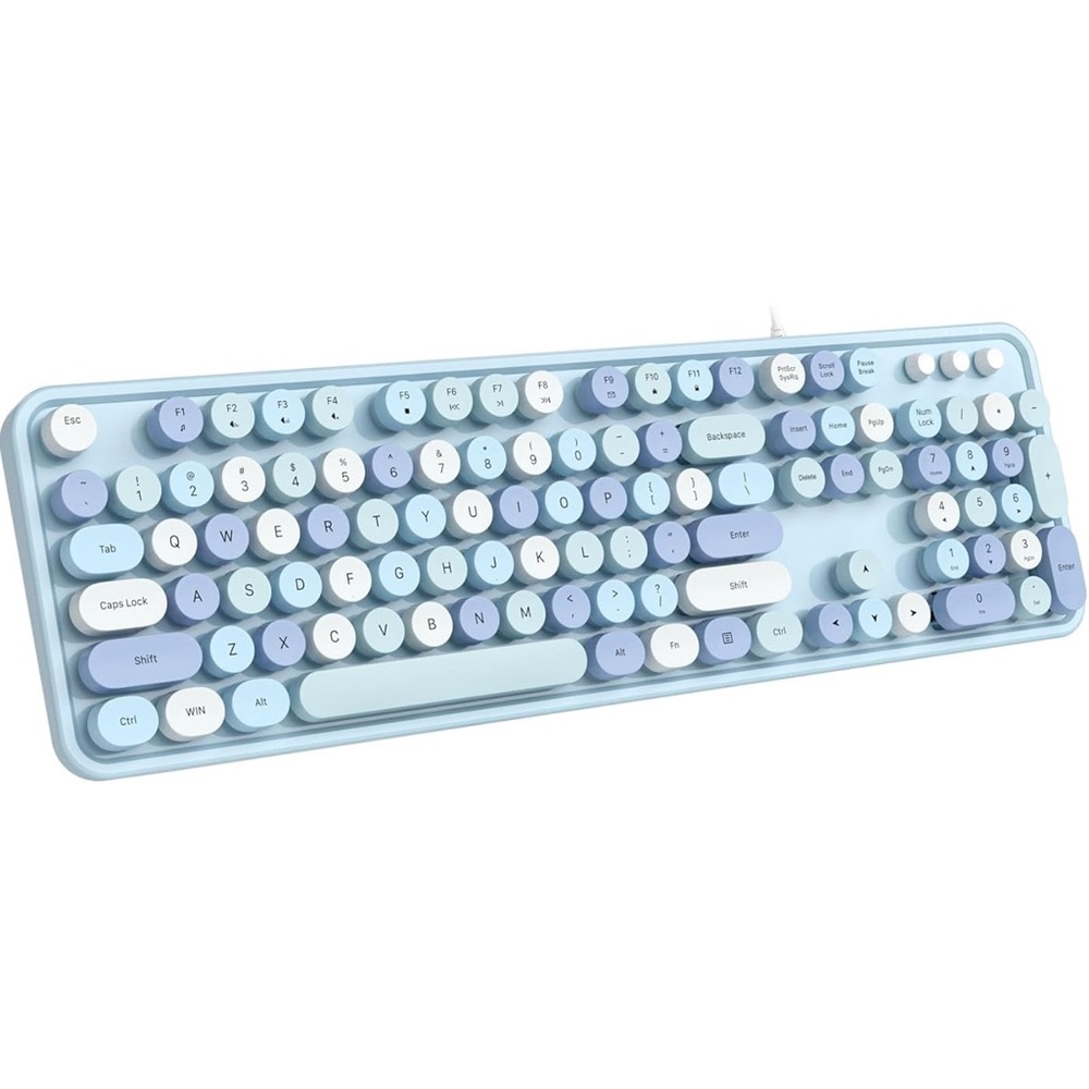 Computer Keyboard Wired USB Plug Retro Typewriter Keyboard Full Size new